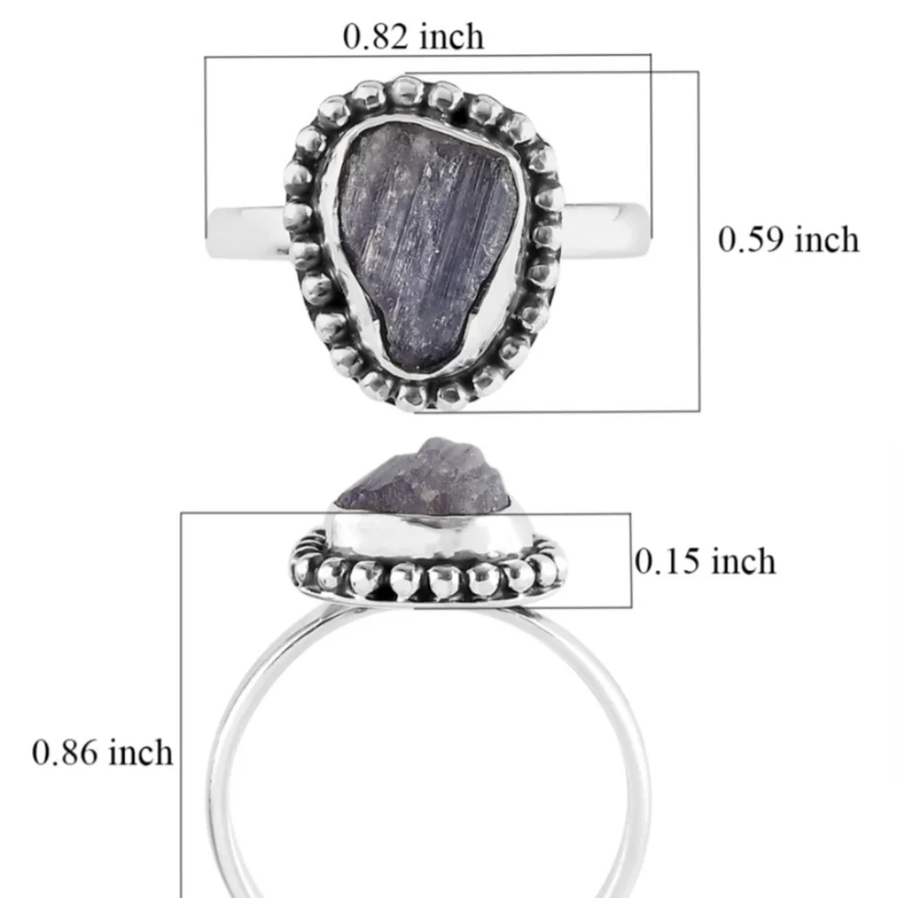 TANZANITE ROUGH CUT RING - Picture 2 of 2